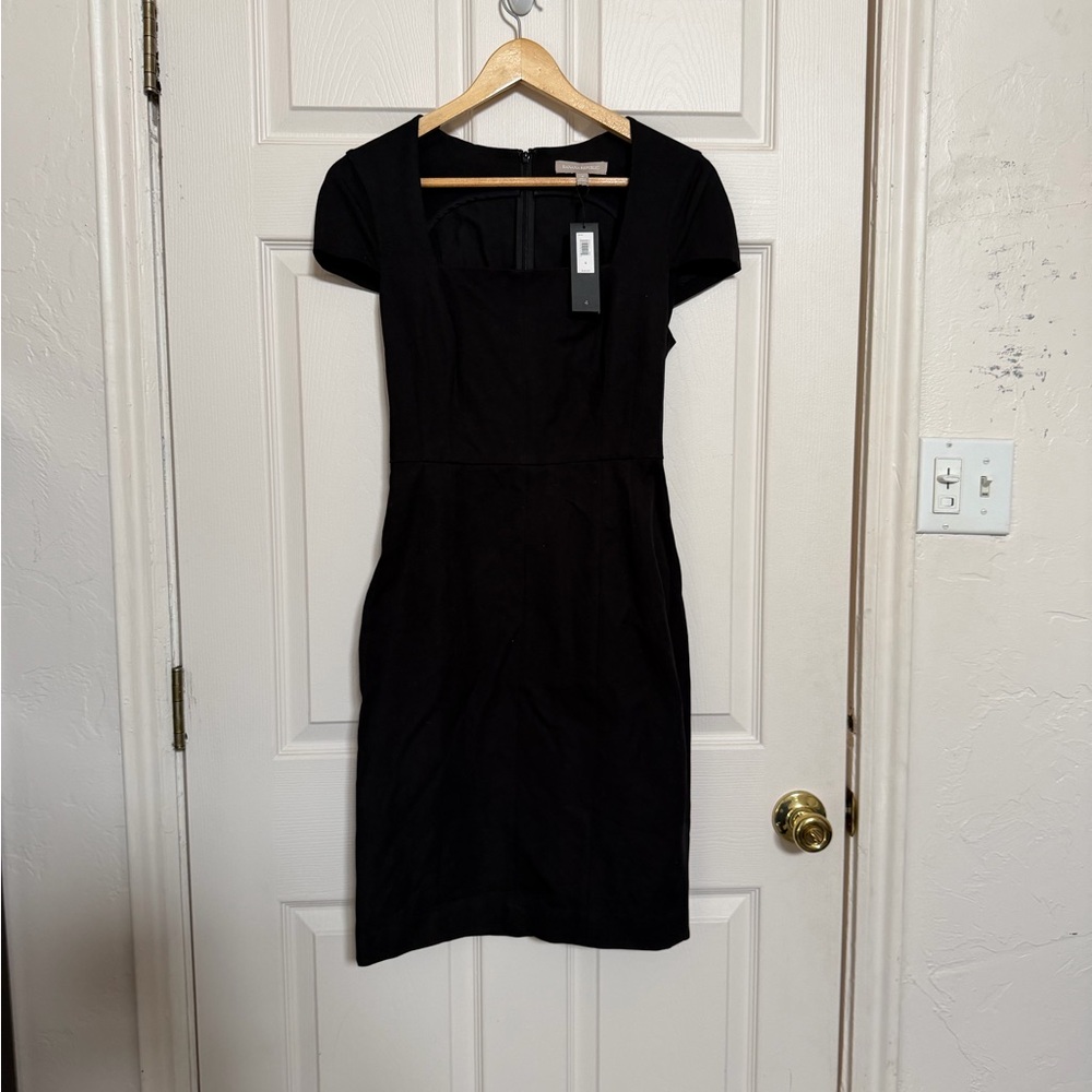 NWTs Banana Republic Classic Black Office Work Dress with Square Neck